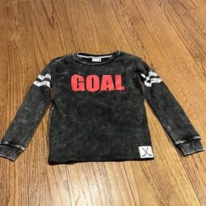 Mosh Boys Boys Long Sleeve Tee Black and Red Size 7